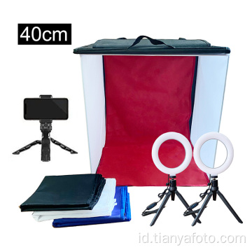 Kit tenda kotak cahaya kubus 16 &quot;x16&quot; x16 &quot;dipimpin softbox